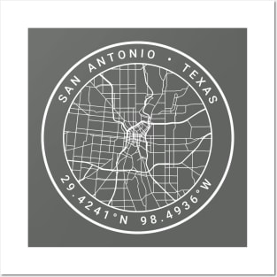 San Antonio Map Posters and Art